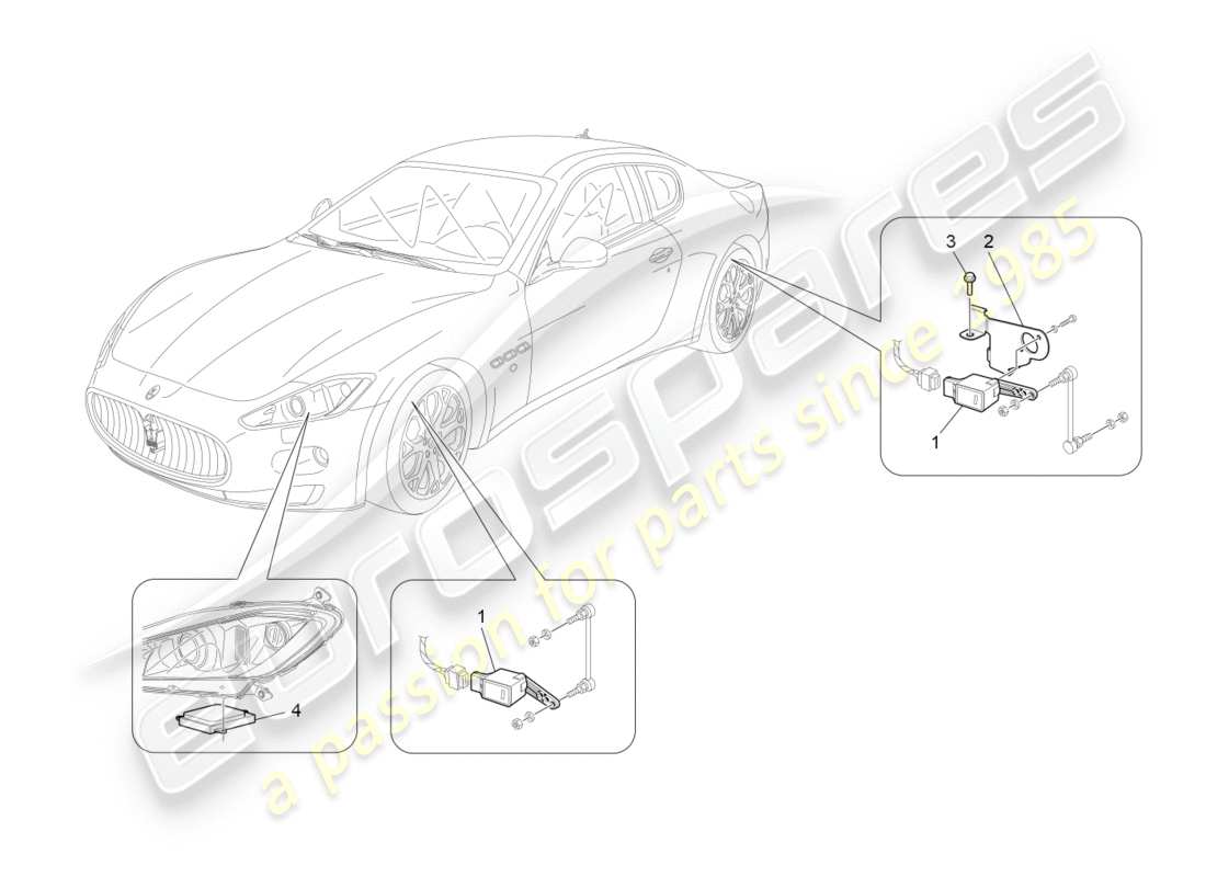 maserati granturismo (2012) lighting system control parts diagram