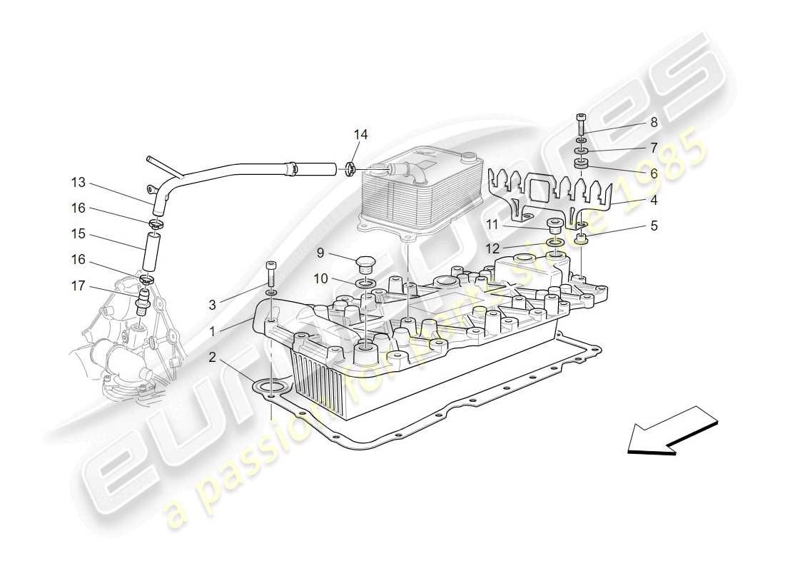 maserati granturismo (2009) heat exchanger parts diagram