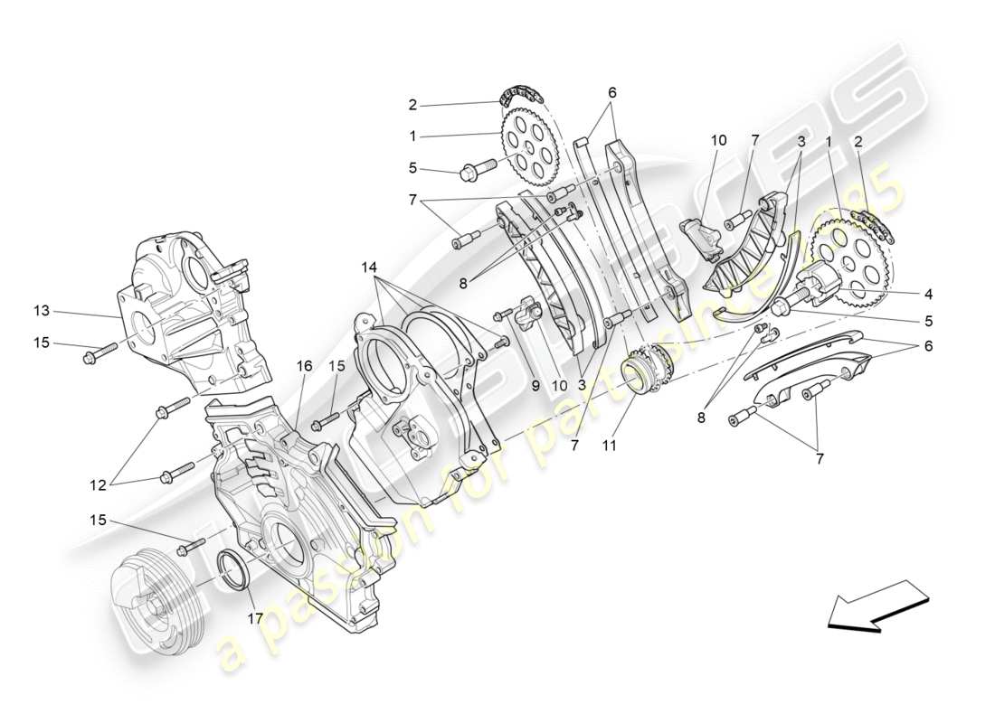 a part diagram from the maserati qtp 3.0 tds v6 275hp (2015) parts catalogue