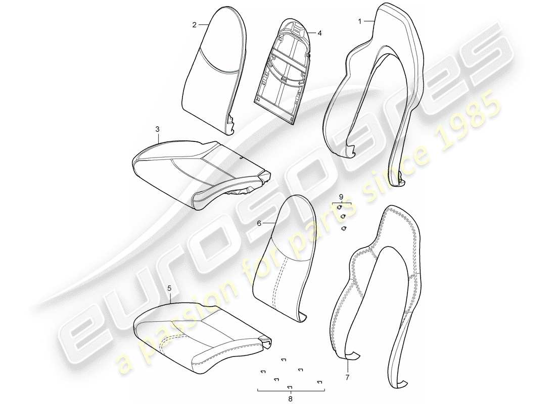 porsche 2011 (997-2 gt3) foam part part diagram