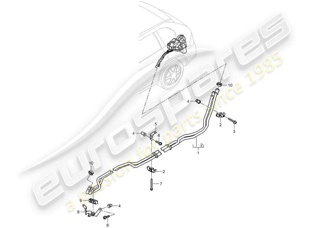 porsche cayenne e2 (2013) hot air duct part diagram