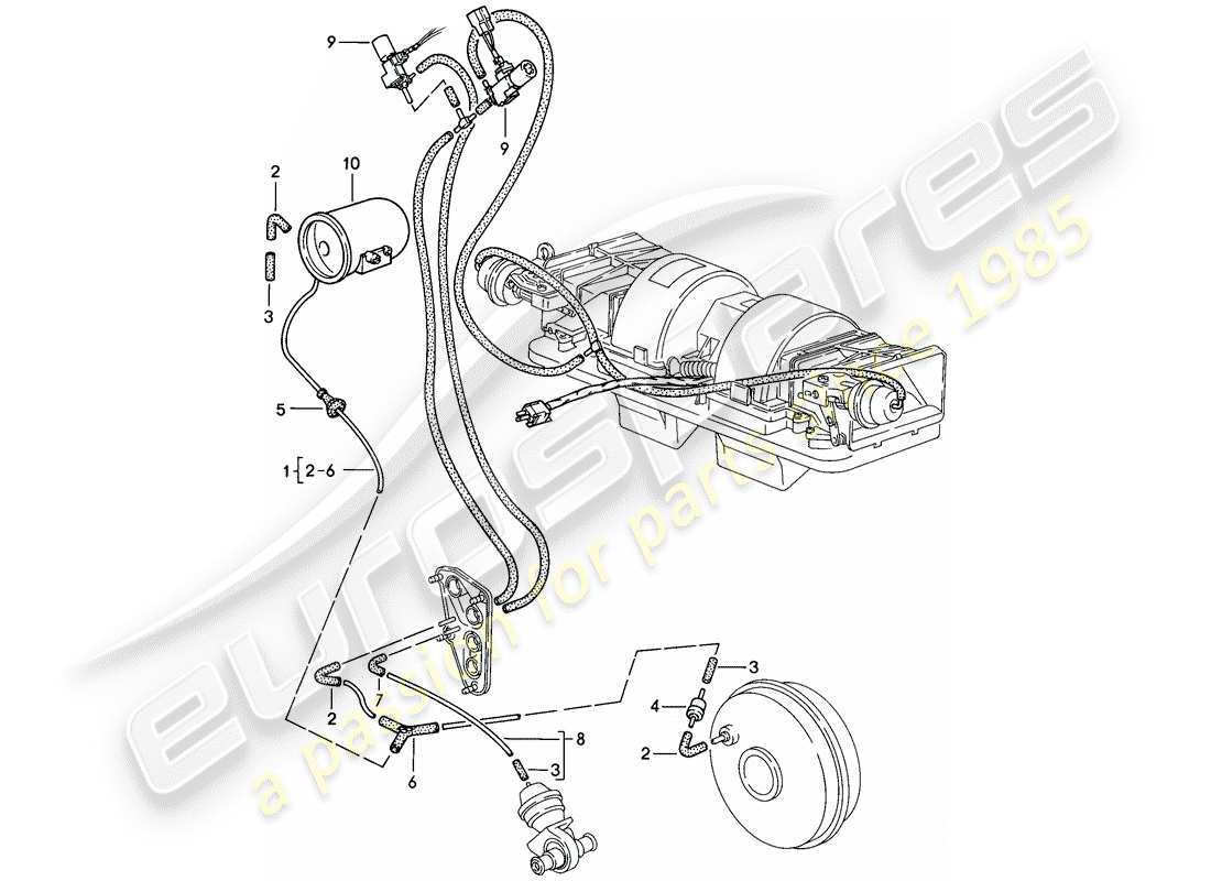porsche 1986 (944) vacuum control part diagram