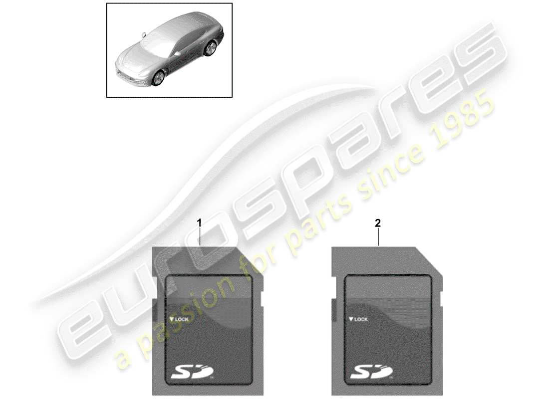 porsche 2018 (cayenne e3 9ya/9yb) sd card part diagram