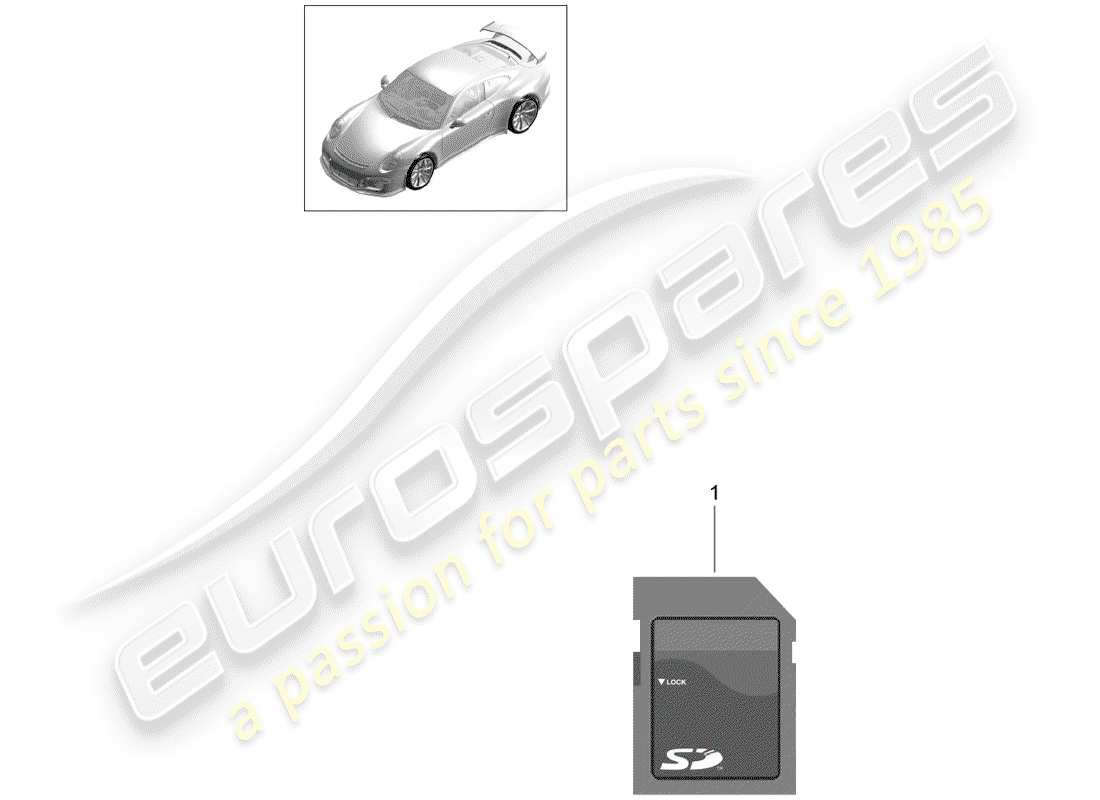 porsche 2020 (991-2 r/gt3/rs) sd card part diagram