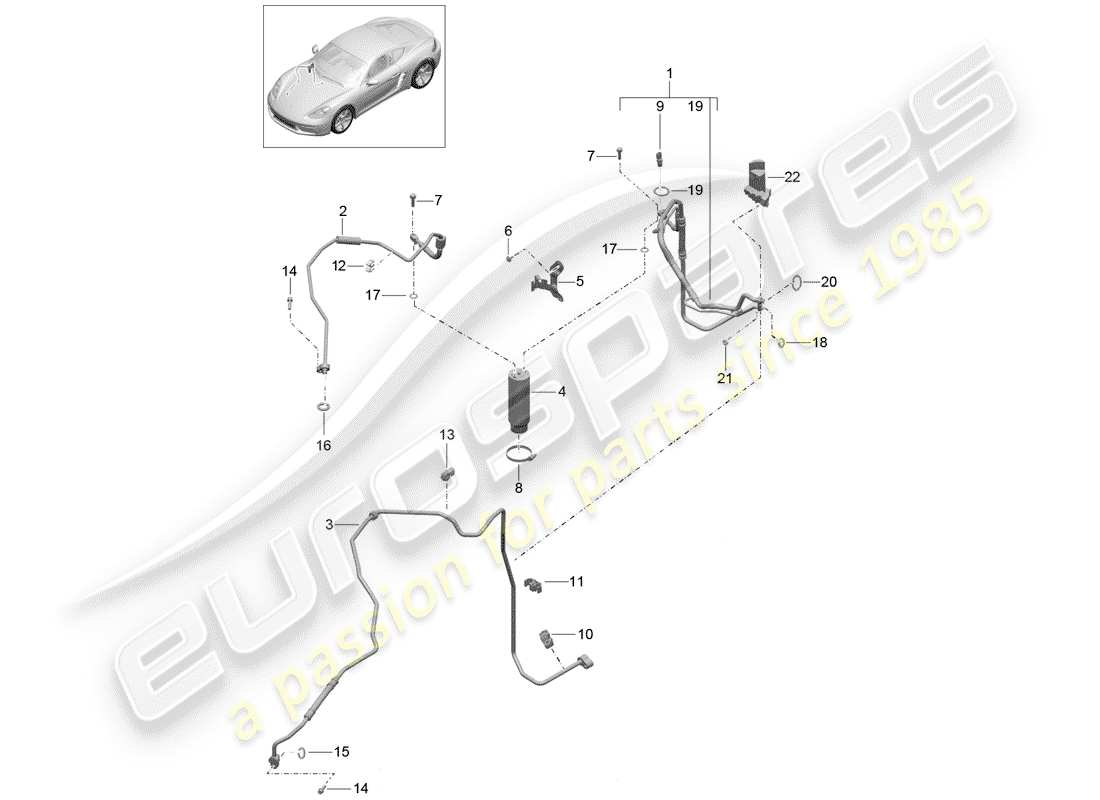 porsche 718 cayman (2017) refrigerant circuit parts diagram