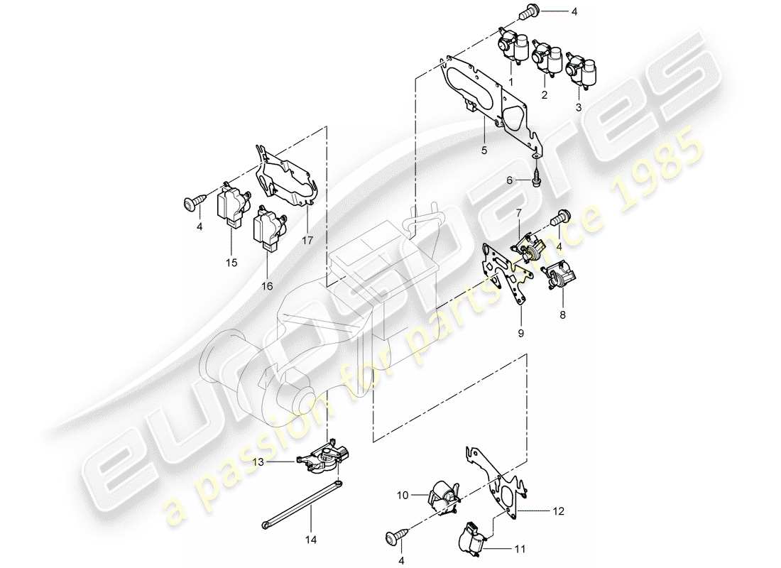 porsche 2003 (cayenne e1 9pa) motor for adjustment part diagram