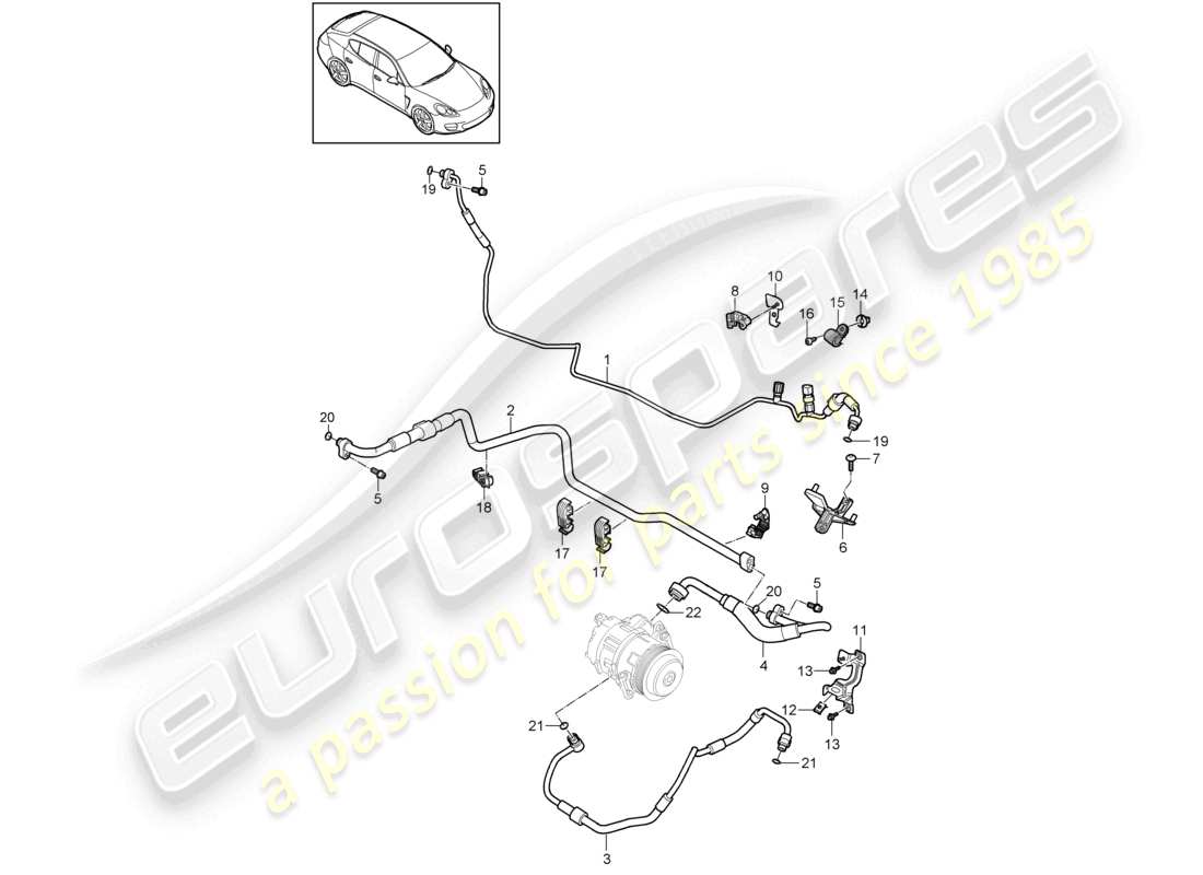 porsche 2010 (cayenne e1 9pa) refrigerant circuit diesel parts diagram