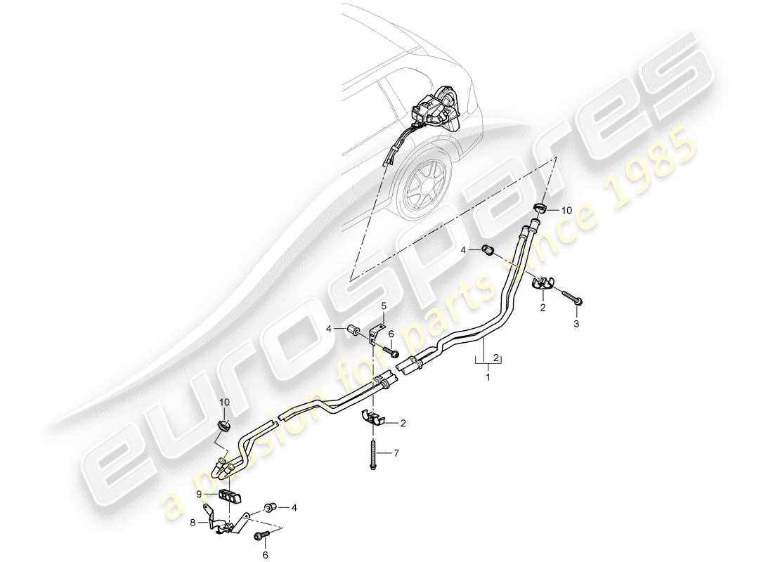 porsche 2010 (cayenne e1 9pa) hot air duct part diagram