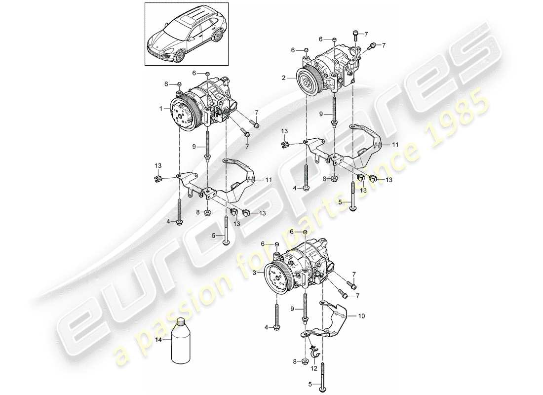 porsche 2015 (cayenne e2 92a) compressor part diagram