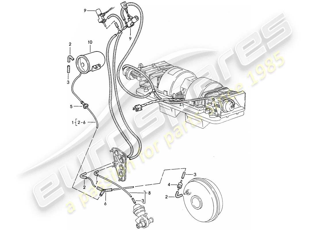 porsche 1994 (968) vacuum control part diagram