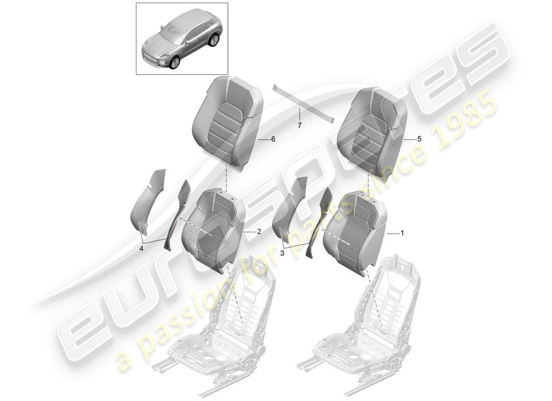 porsche 2019 (macan) foam part part diagram