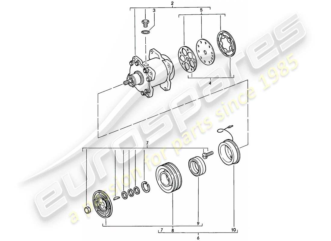 porsche 1978 (924) compressor - d >> - mj 1978 part diagram