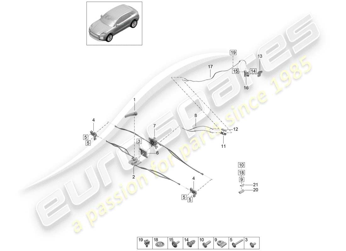 porsche 2019 (macan) cover part diagram