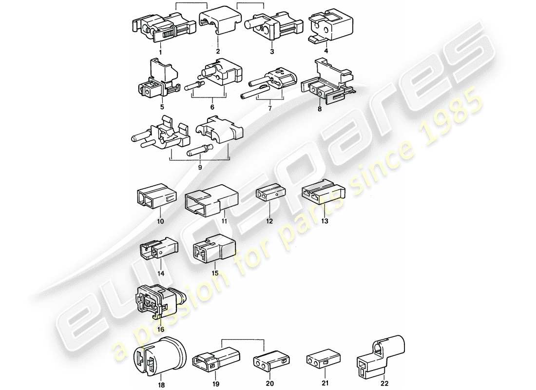 porsche 1994 (968) connector housing part diagram
