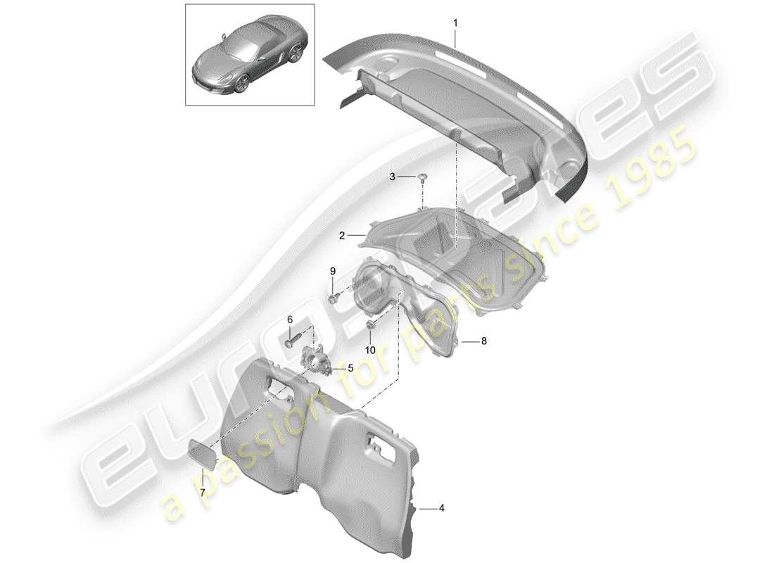 porsche 2015 (981 boxster) trims part diagram