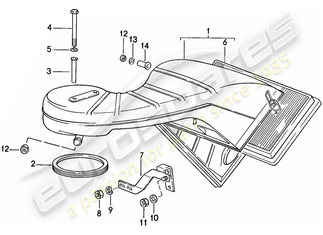 porsche 1985 (911) air cleaner part diagram
