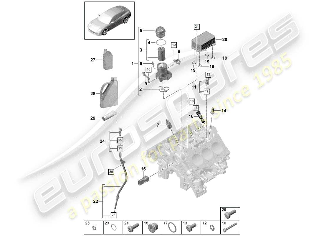 porsche 2017 (panamera 971-1) oil filter part diagram