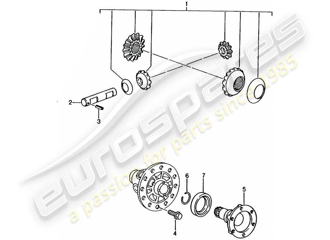 porsche 2005 (996) differential part diagram