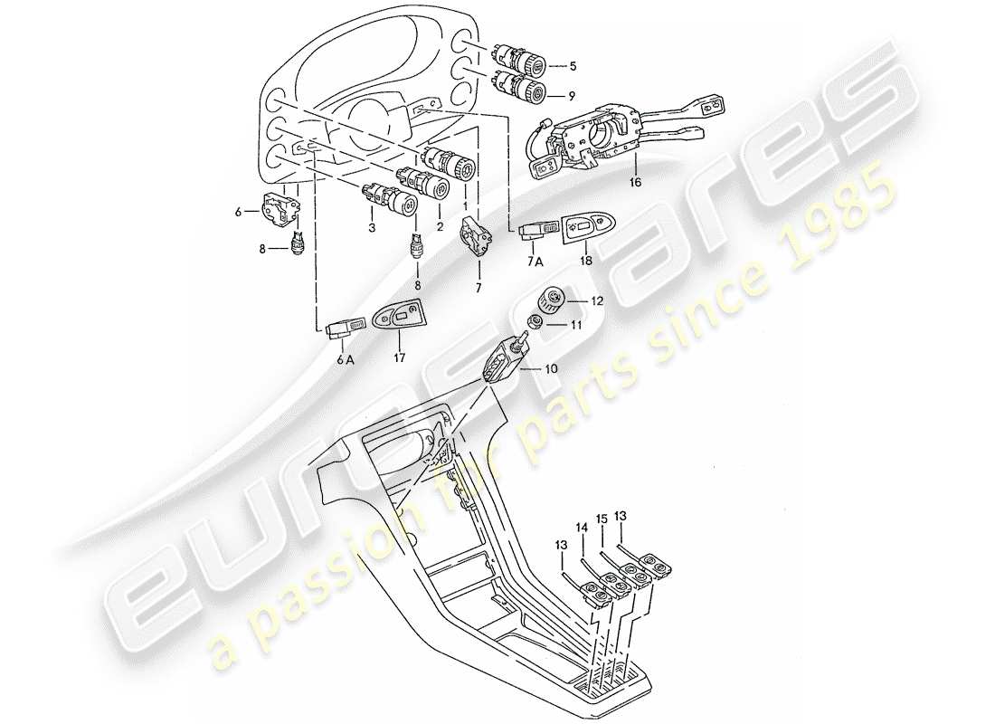 porsche 1990 (928) switch - manually part diagram