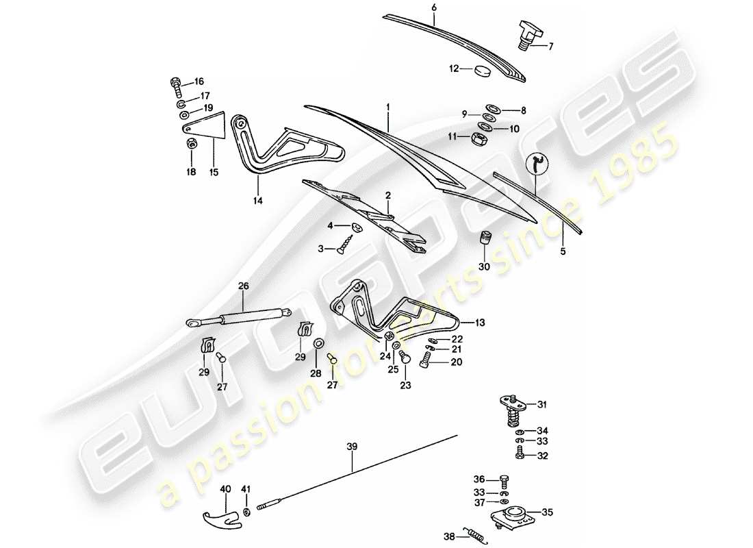 porsche 1980 (911) cover part diagram