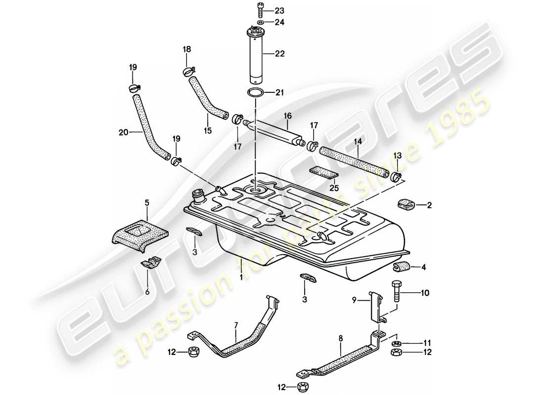 porsche 1987 (924s) fuel tank - 1 part diagram