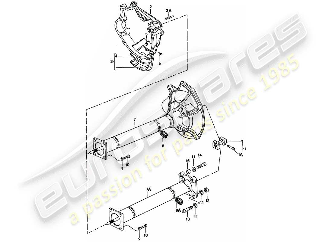 porsche 1978 (924) central tube part diagram