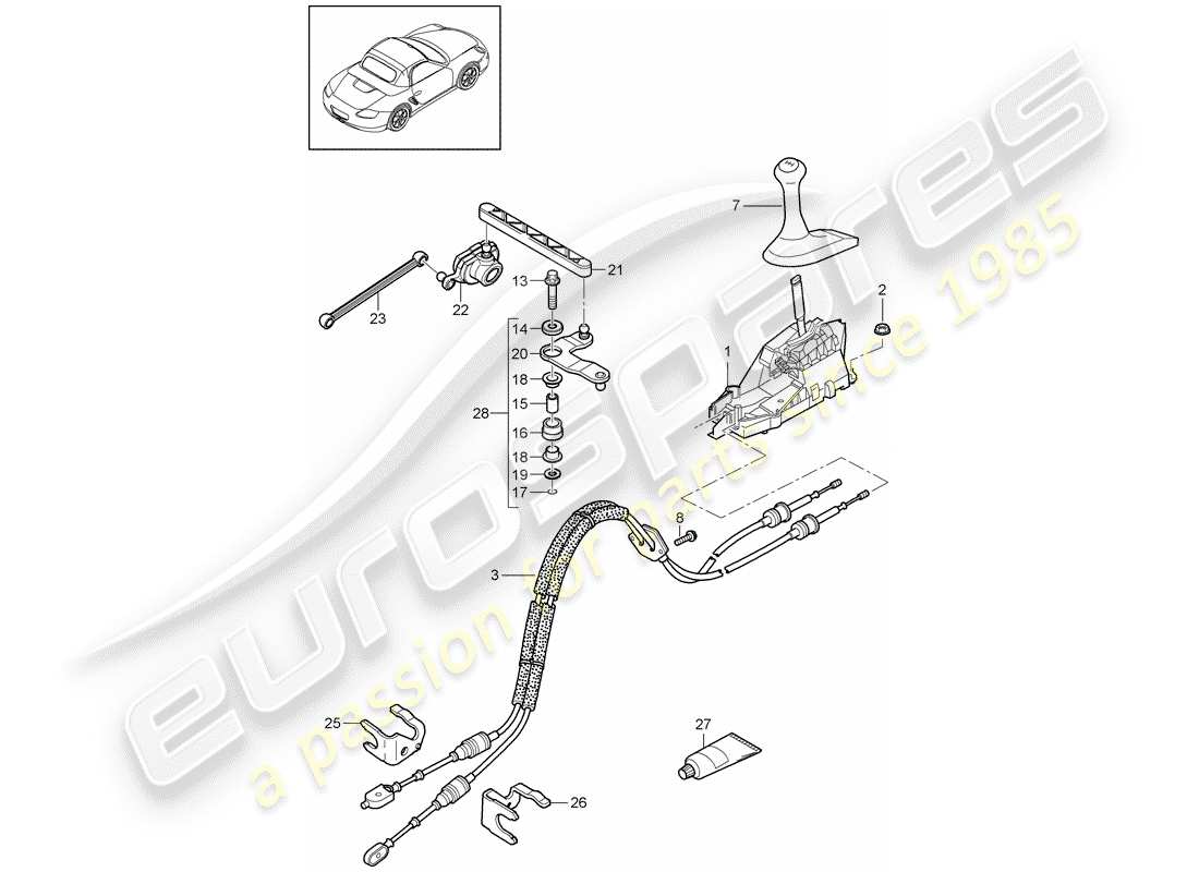 porsche boxster 987 (2012) transmission control part diagram