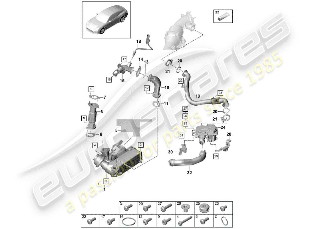 porsche 2017 (panamera 971-1) exhaust recirculation part diagram