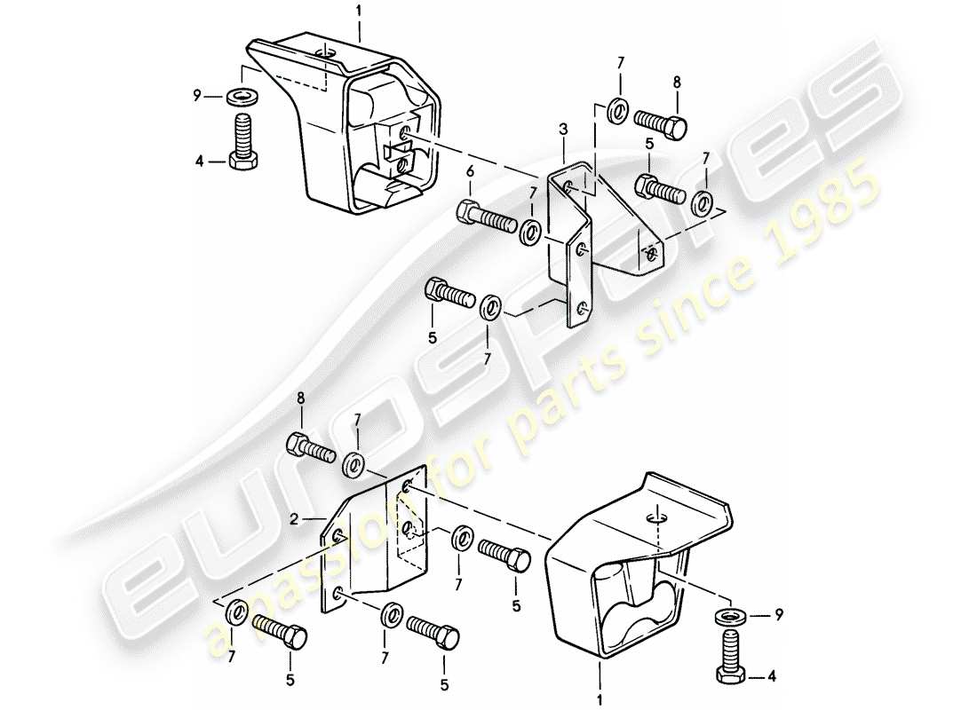 porsche 1983 (944) transmission suspension - for - manual gearbox parts diagram