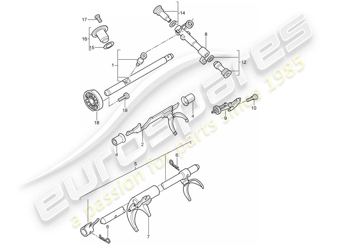 porsche 2007 (987 cayman) manual gearbox part diagram