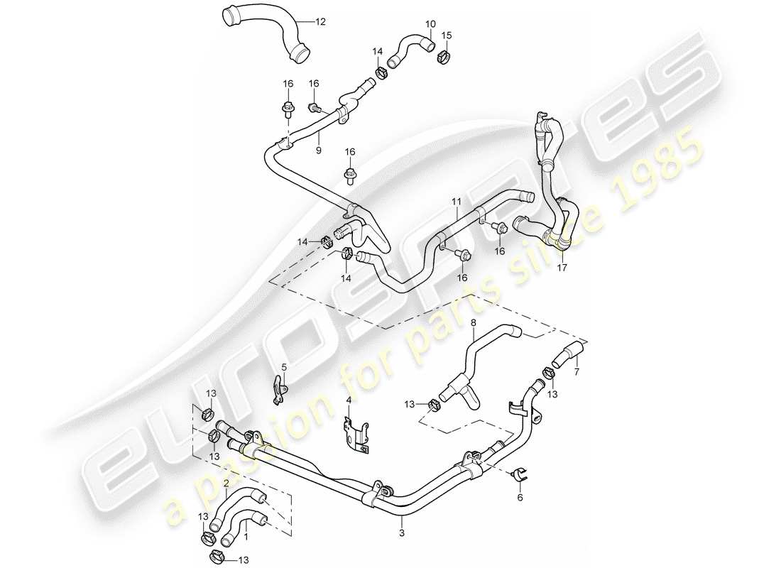 porsche 2005 (997-1) lines part diagram