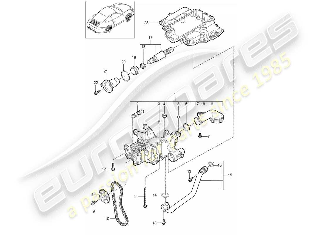 porsche 2010 (997-2) oil pump part diagram