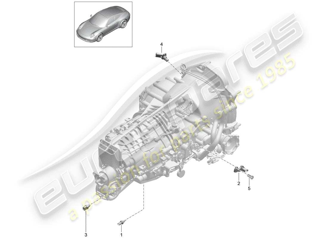 porsche 2012 (991-1) manual gearbox part diagram