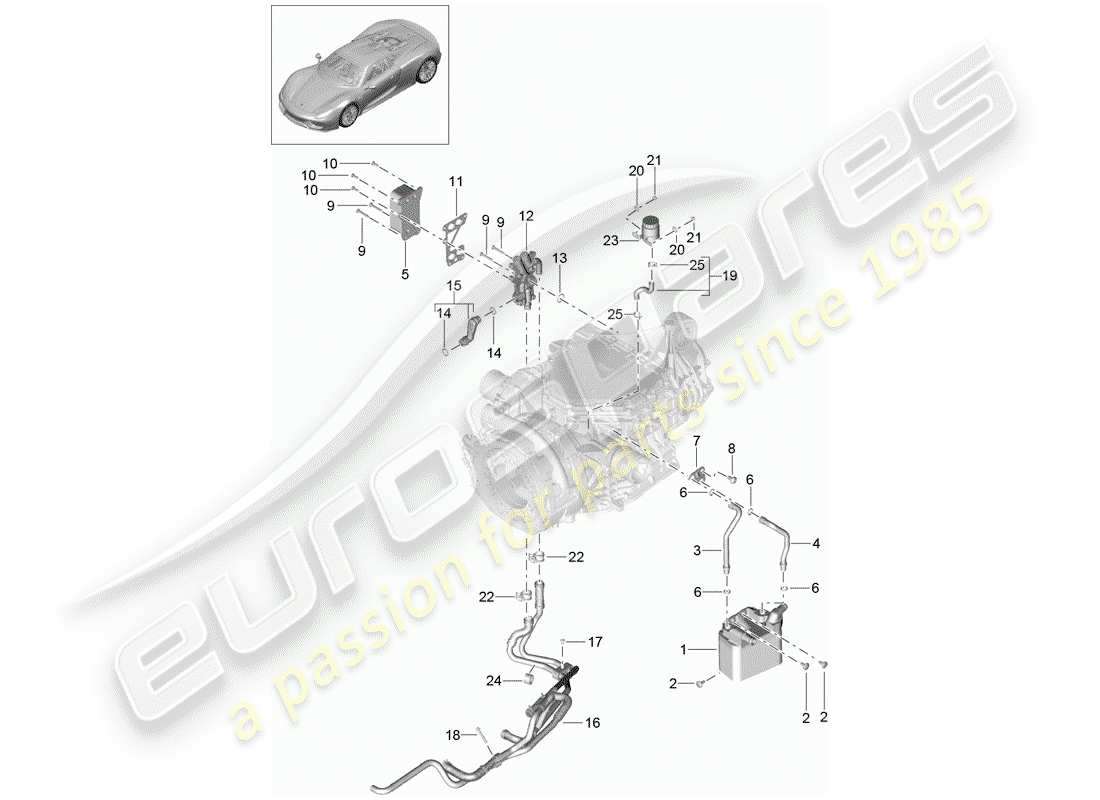 porsche 2015 (918 spyder) - pdk - part diagram