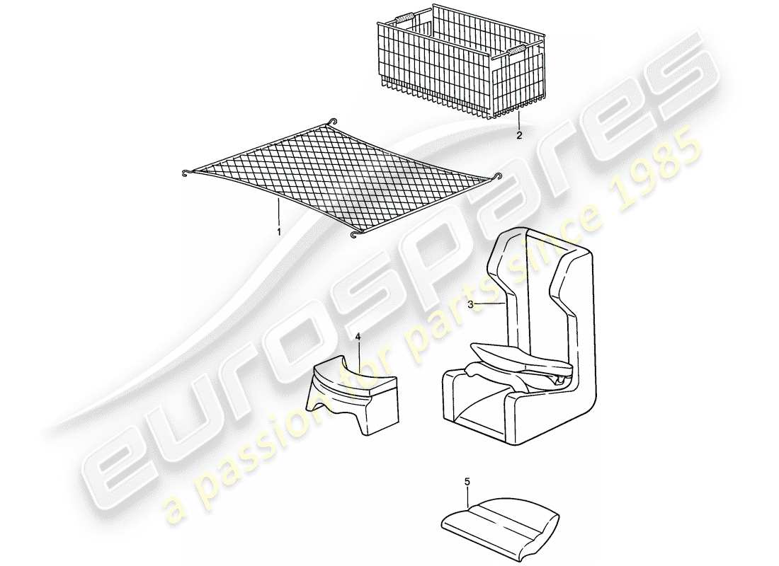 porsche 1986 (924s) accessories part diagram