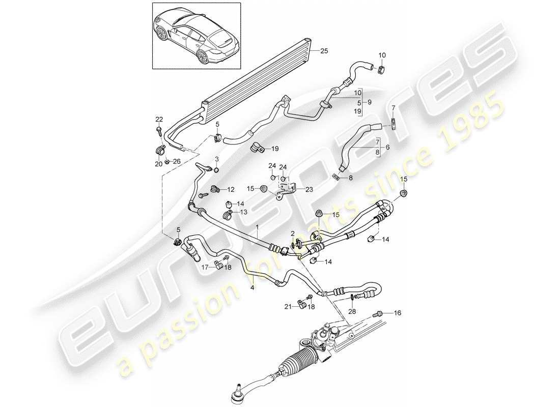 porsche 2013 (panamera 970) power steering part diagram