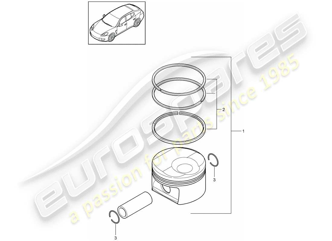 porsche 2014 (panamera 970) piston part diagram