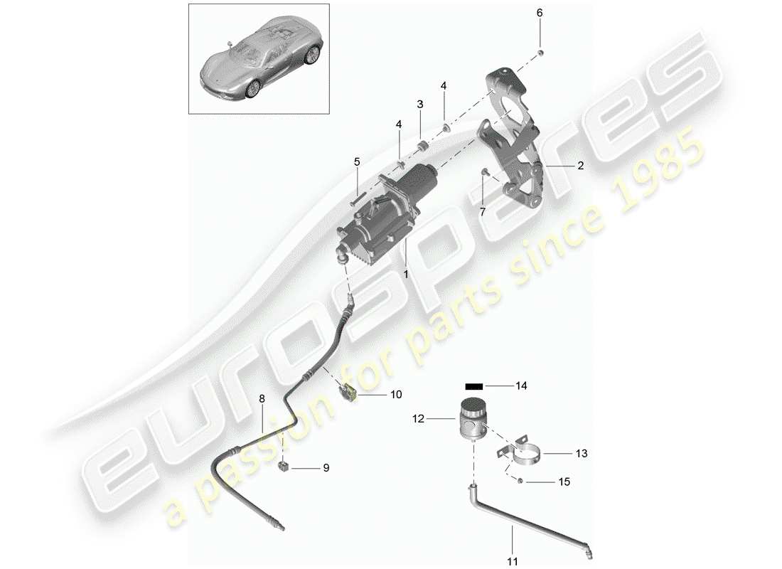 porsche 2015 (918 spyder) control mechanism part diagram