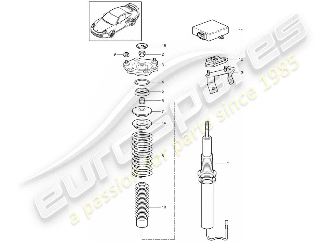 porsche 2013 (997-2 turbo / gt2 rs) suspension part diagram