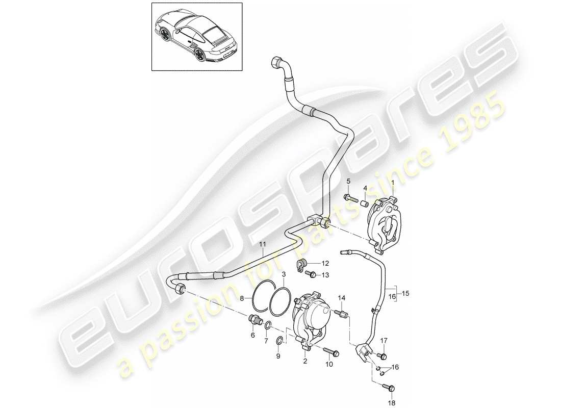 porsche 2013 (997-2 turbo / gt2 rs) oil supply part diagram