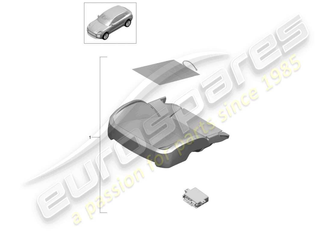 porsche 2019 (macan) repair set seat cushion seat occupied recognition (passenger side) only for: usa canada part diagram