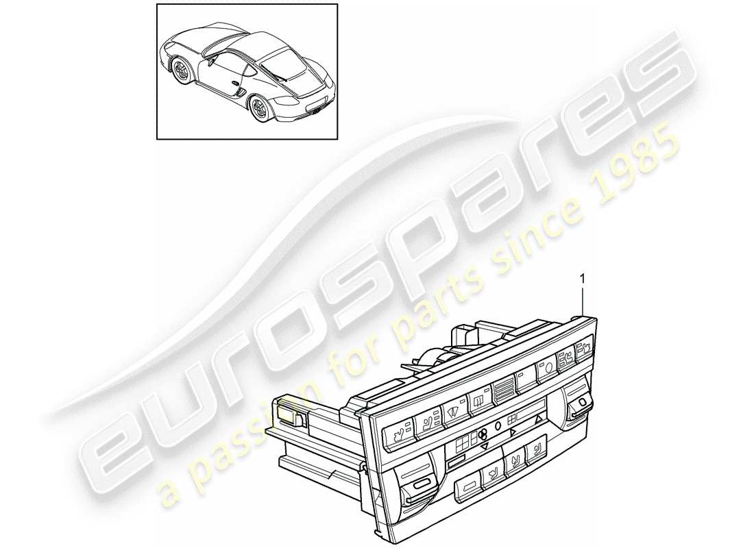 porsche 2011 (987 cayman) control switch part diagram