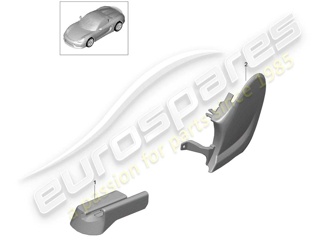 porsche 2016 (981 boxster spyder) seat part diagram