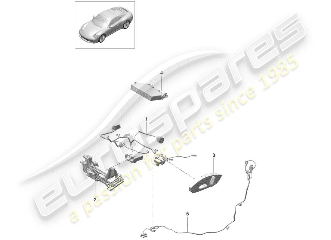porsche 2020 (991-2) wiring harnesses part diagram