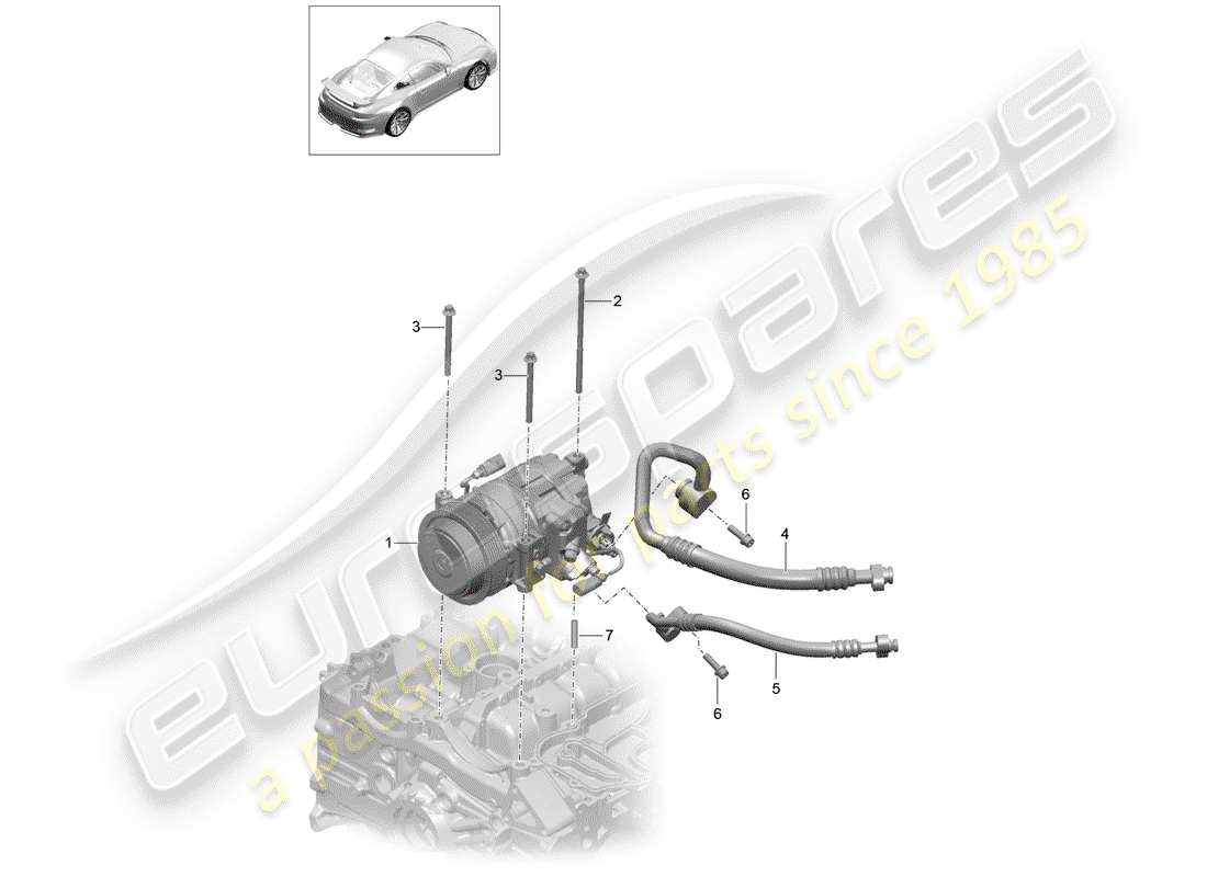 porsche 2020 (991-2 r/gt3/rs) compressor part diagram