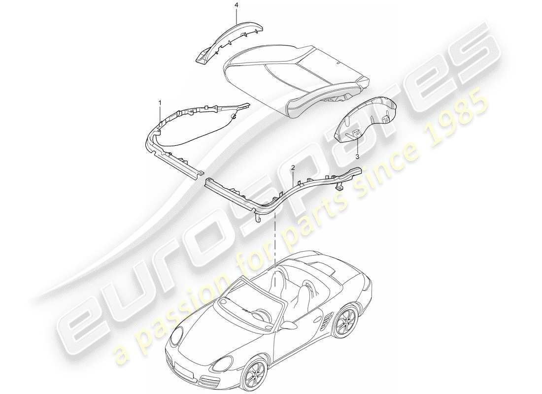 porsche 2005 (987 boxster) cushion carrier part diagram