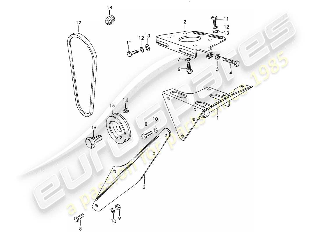 porsche 1969 (911/912) mount - driving mechanism - air conditioner - d >> - mj 1968 part diagram