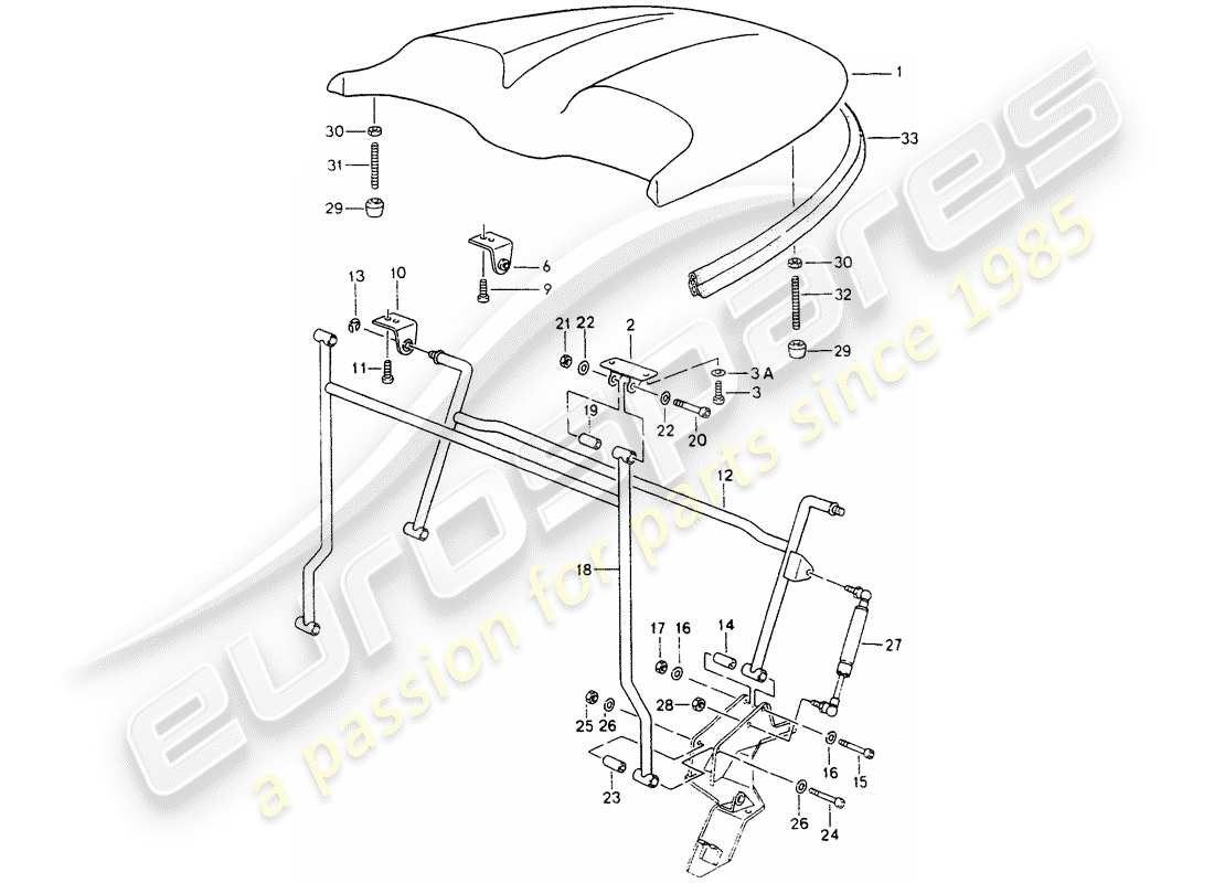 porsche 1991 (964) rear covering parts diagram