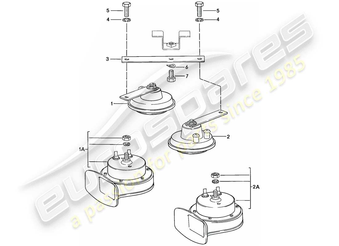 porsche 1978 (924) horn part diagram