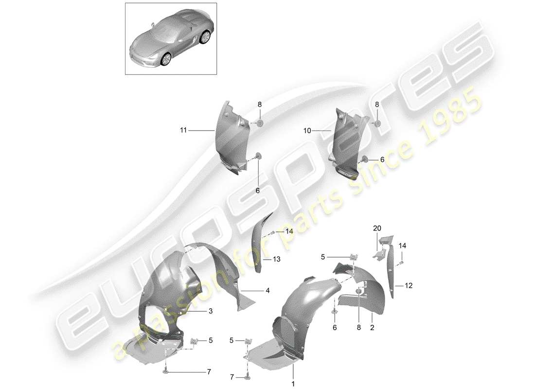 porsche 2016 (981 boxster spyder) trims part diagram